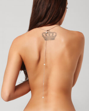 Pearly back lariat multi necklace (silver shade)