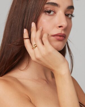 Stepping stone ring (gold shade)