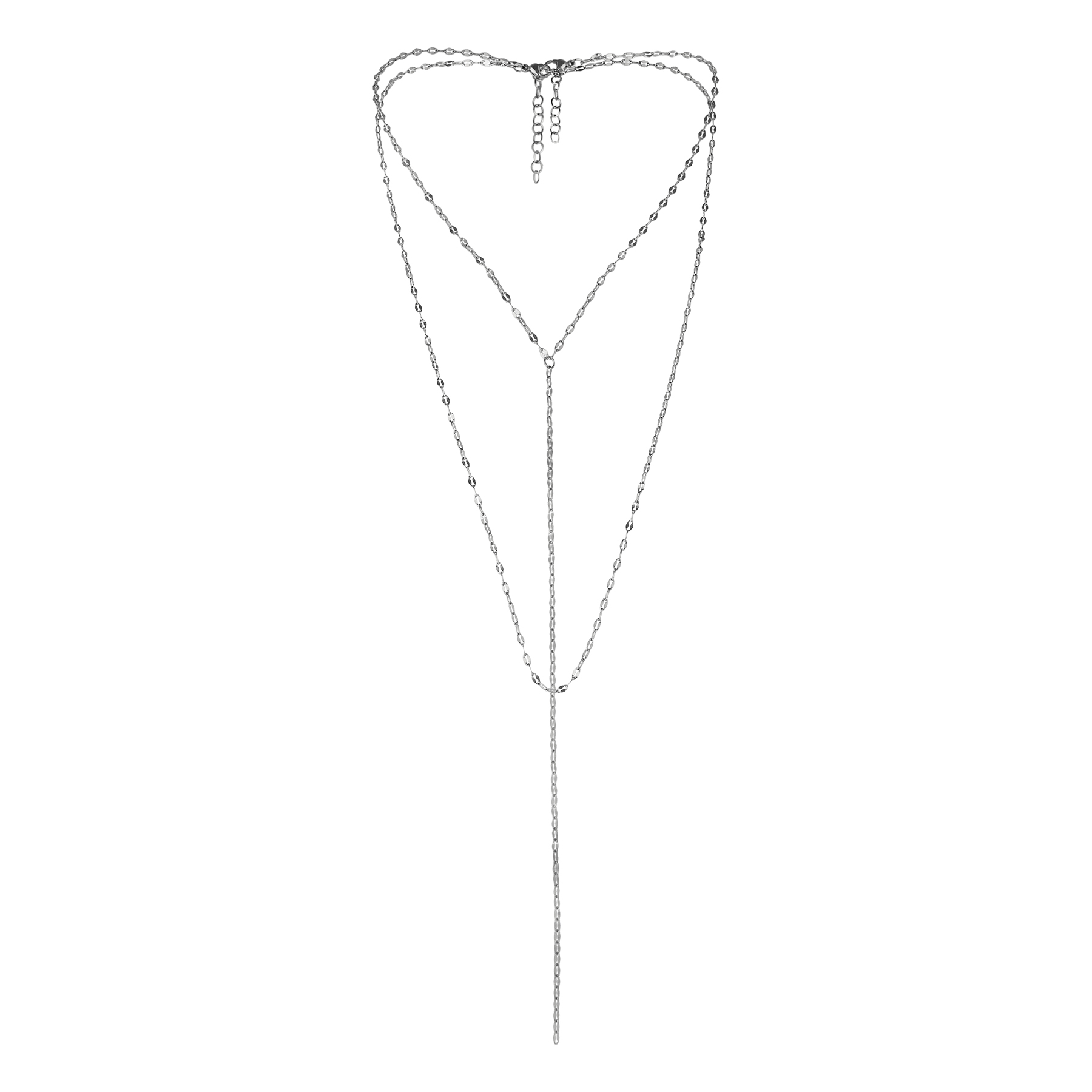 Lips necklace and lariat set of 2 (silver shade) - Image 3