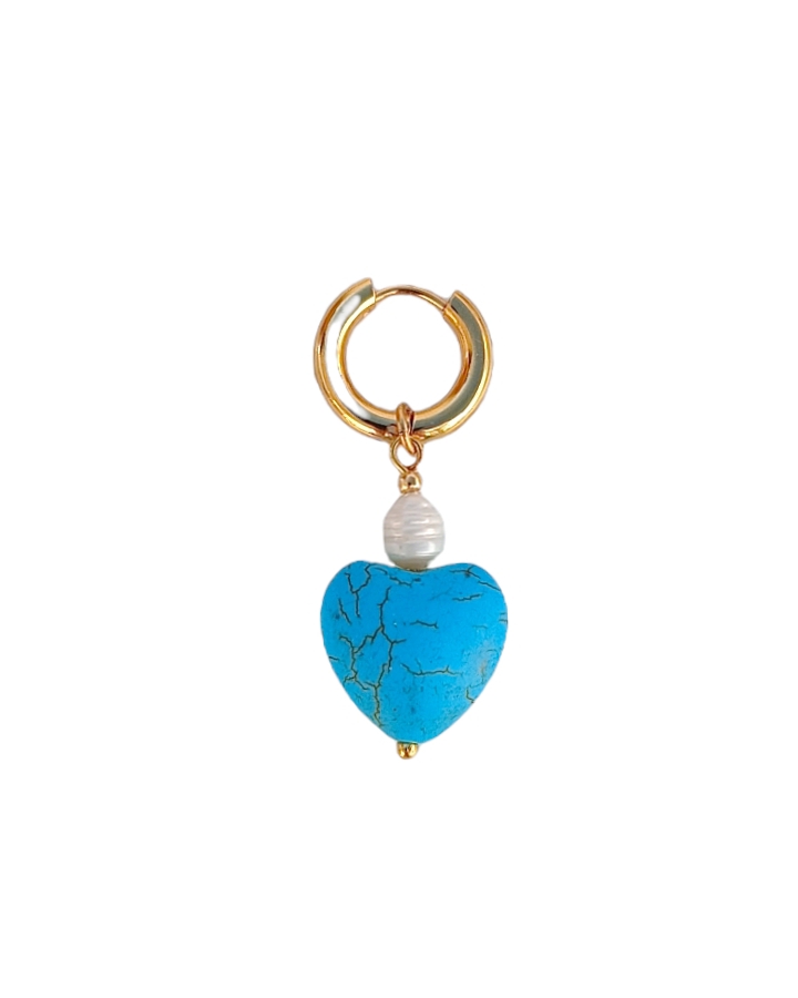Azure heart earrings