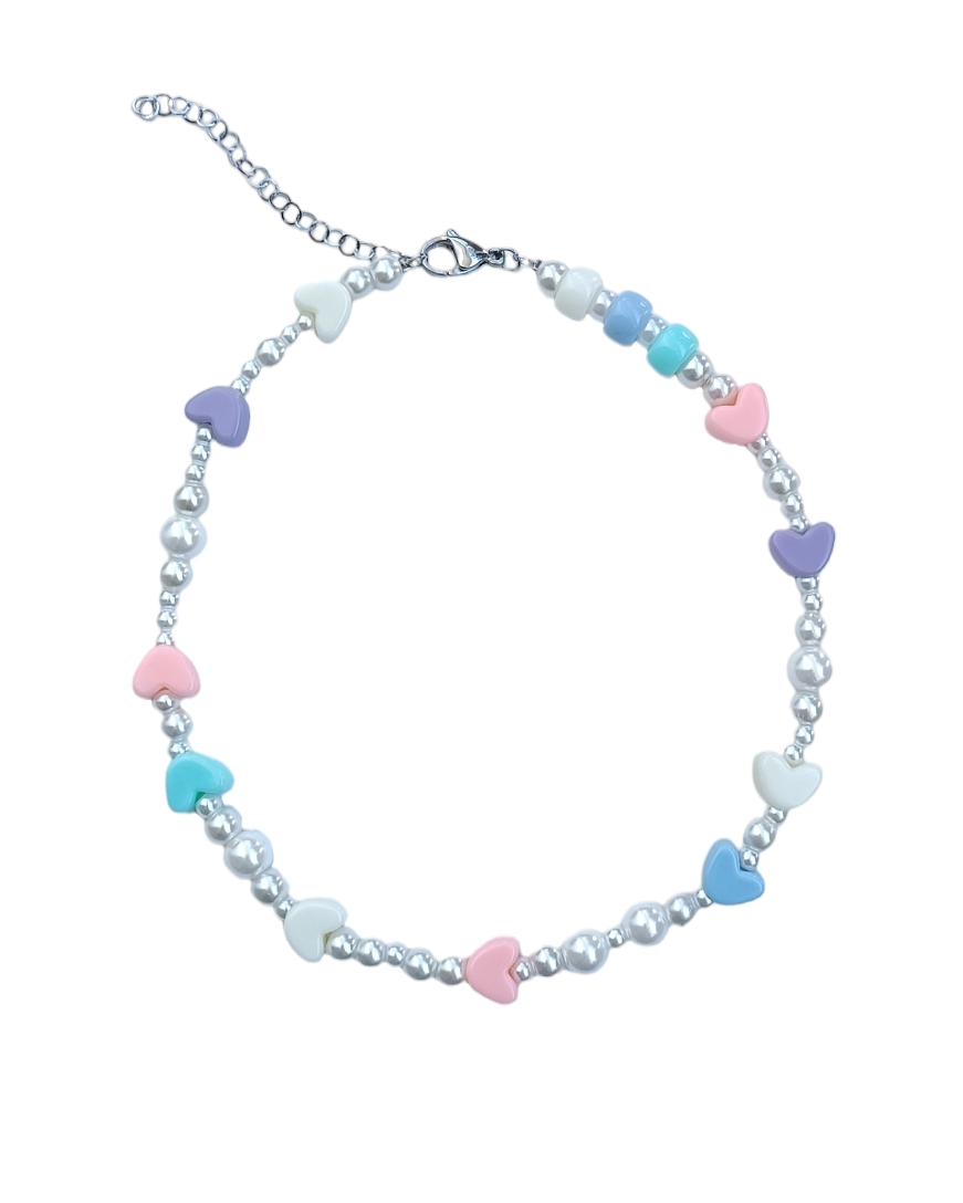 Hearts and pearls necklace